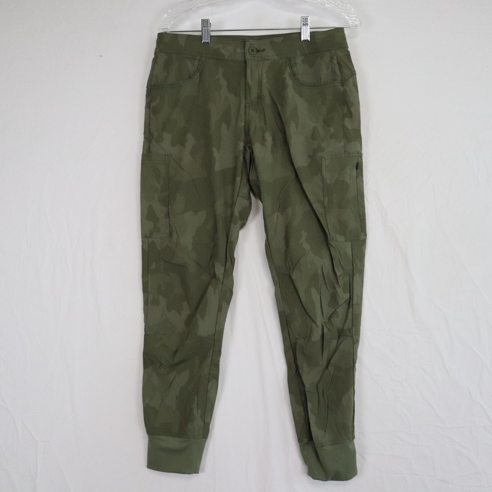 Prana Pants Womens 6 Regular Standard Fit Cargo Jogger Stretch Nylon Green Camo